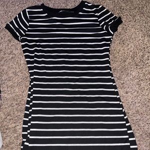 striped bodycon dress